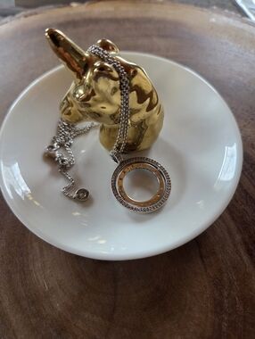 Pandora Logo Circle Necklace With Clear CZ